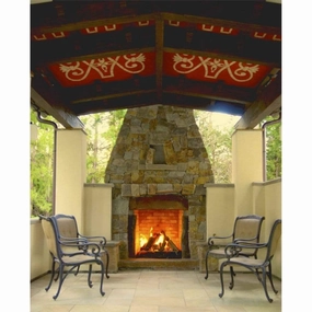 Mason-Lite 49 inch Pre-Cast Masonry Firebox Kit MFP49stone-look outdoor patio fireplace