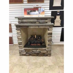 Mason-Lite 49 inch Vent Free Firebox Kit MFP49VFstone-look outdoor patio fireplace