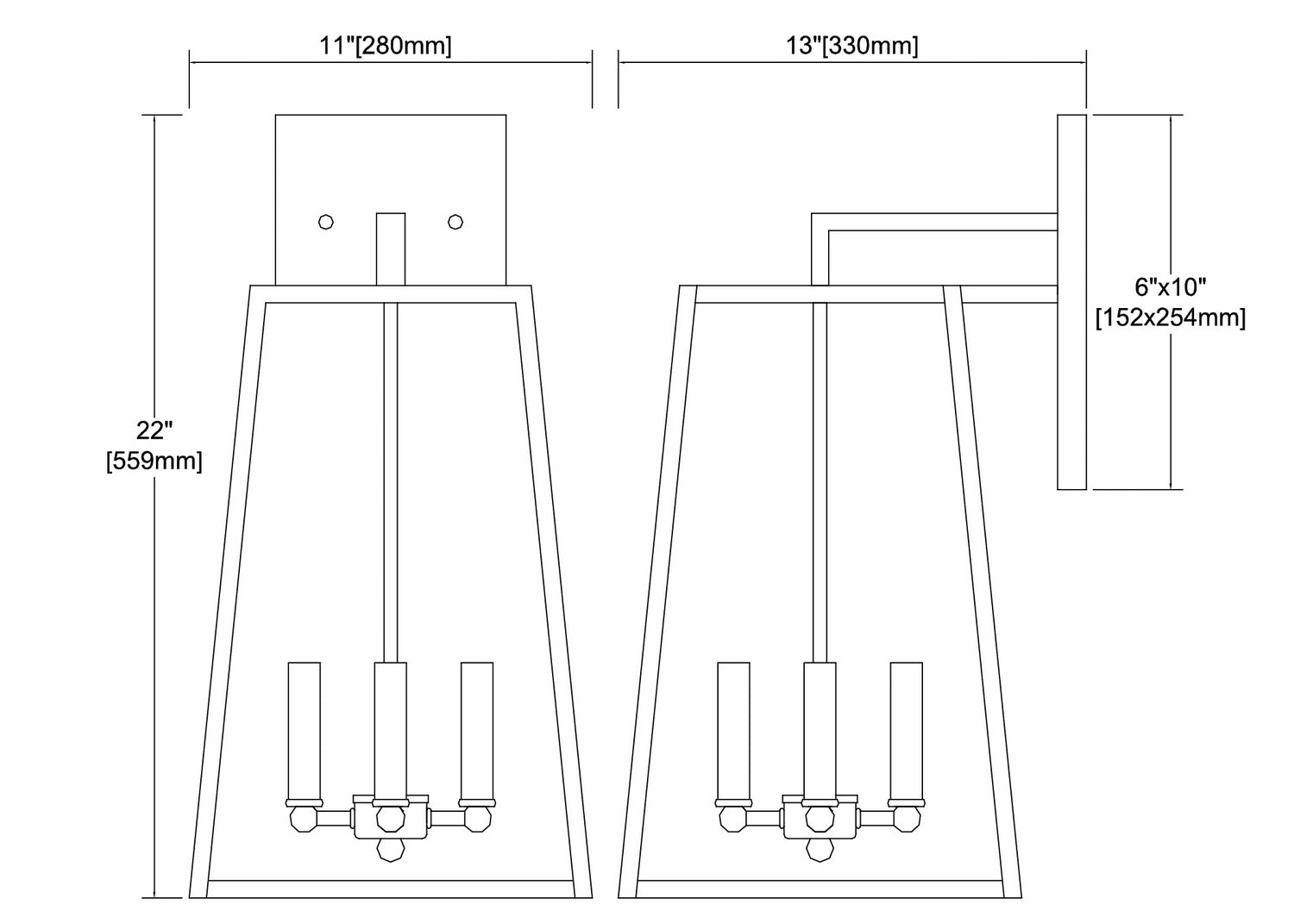 Meditterano Four Light Outdoor Wall Sconce Matte Black