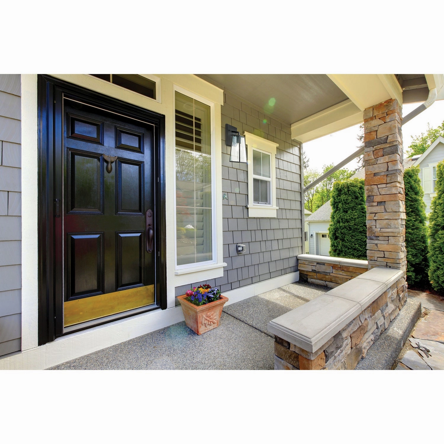 Meditterano One Light Outdoor Wall Sconce Matte Black
