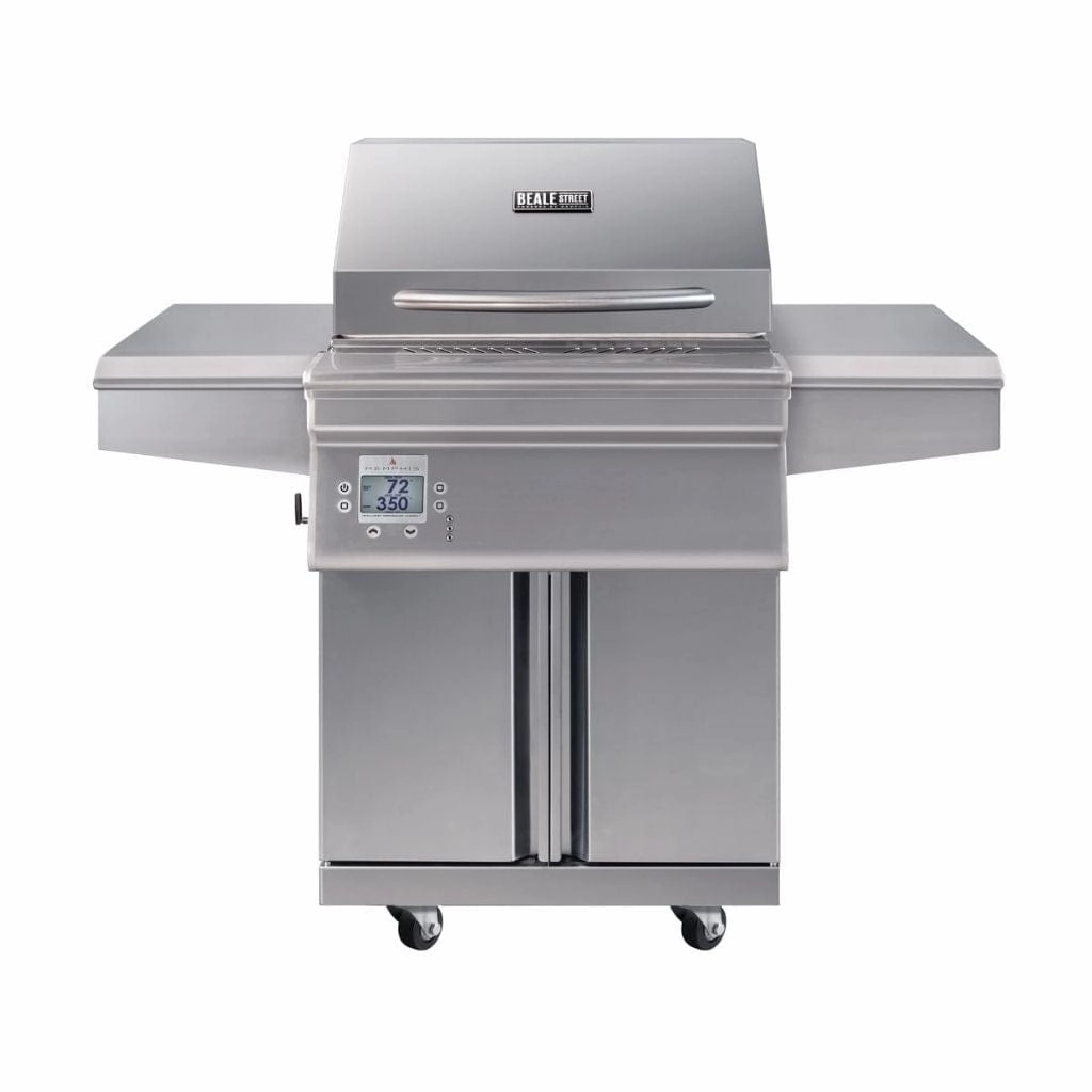 Memphis Beale Street Stainless Steel Cart Wi-Fi Controlled Pellet Grill BGSS26 stainless steel BBQ grill with side table