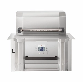 Memphis Elevate 30" Stainless Steel Built-In Wi-Fi Controlled Pellet Grill MG01-06-001 stainless steel BBQ grill with side table