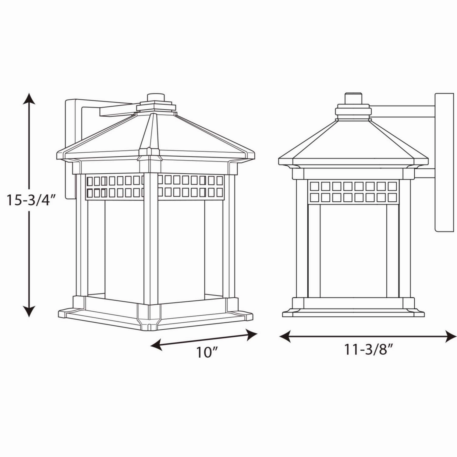 Merit One Light Wall Lantern Black