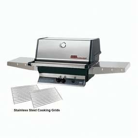 MHP Modern Home Products Gas Grill Head with Stainless Cooking Grids TJK2 stainless steel BBQ grill with side table