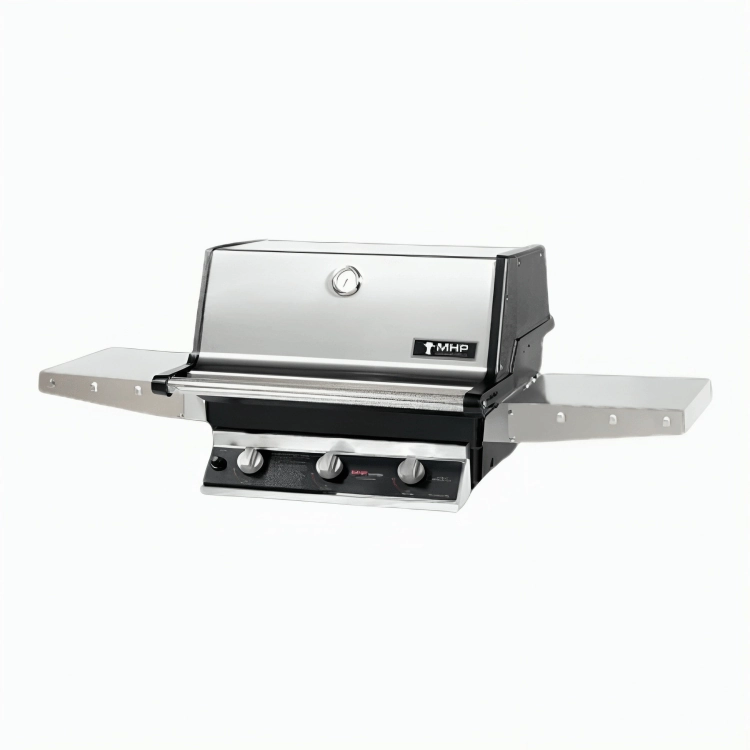 MHP Modern Home Products Hybrid Gas Grill Head with 2 Stainless Steel Side Shelf THRG2 large capacity charcoal BBQ grills