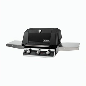 MHP Modern Home Products Infrared Gas Grill Head With 2 Stainless Steel Shelves WRG4DD stainless steel BBQ grill with side table