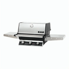 MHP Modern Home Products Stainless Steel Tri-Burn Gas Grill Head With 2 Shelves T3G4DD large capacity charcoal BBQ grills