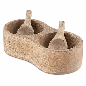 Milaku Mango Wood Salt & Pepper Server heavy-duty garden utility cart with handle