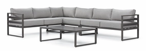 Milos 5 - Piece Outdoor Sectional - Greyoutdoor patio furniture set