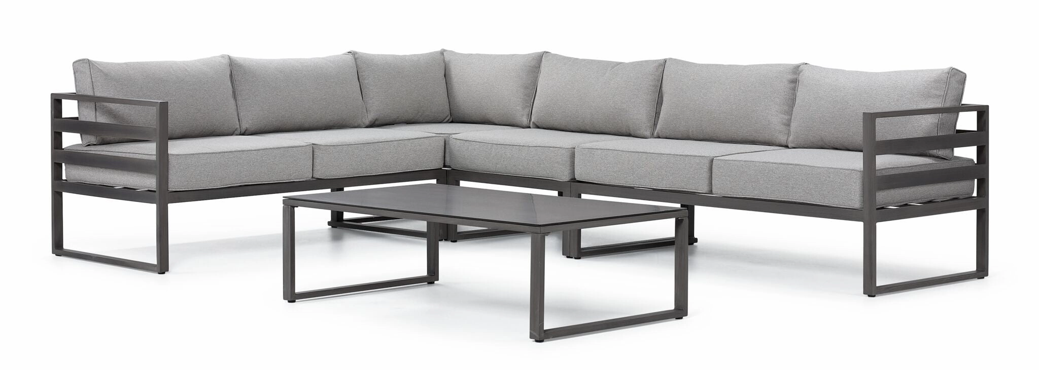 Milos 5 - Piece Outdoor Sectional - Greyoutdoor patio furniture set