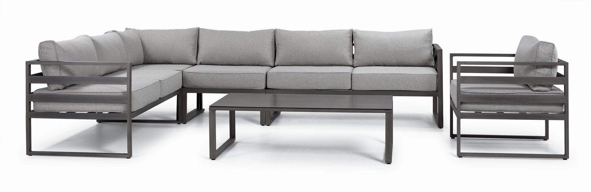 Milos 6 - Piece Outdoor Sectional - Greyoutdoor patio furniture set
