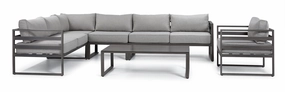 Milos 6 - Piece Outdoor Sectional - Greyoutdoor patio furniture set