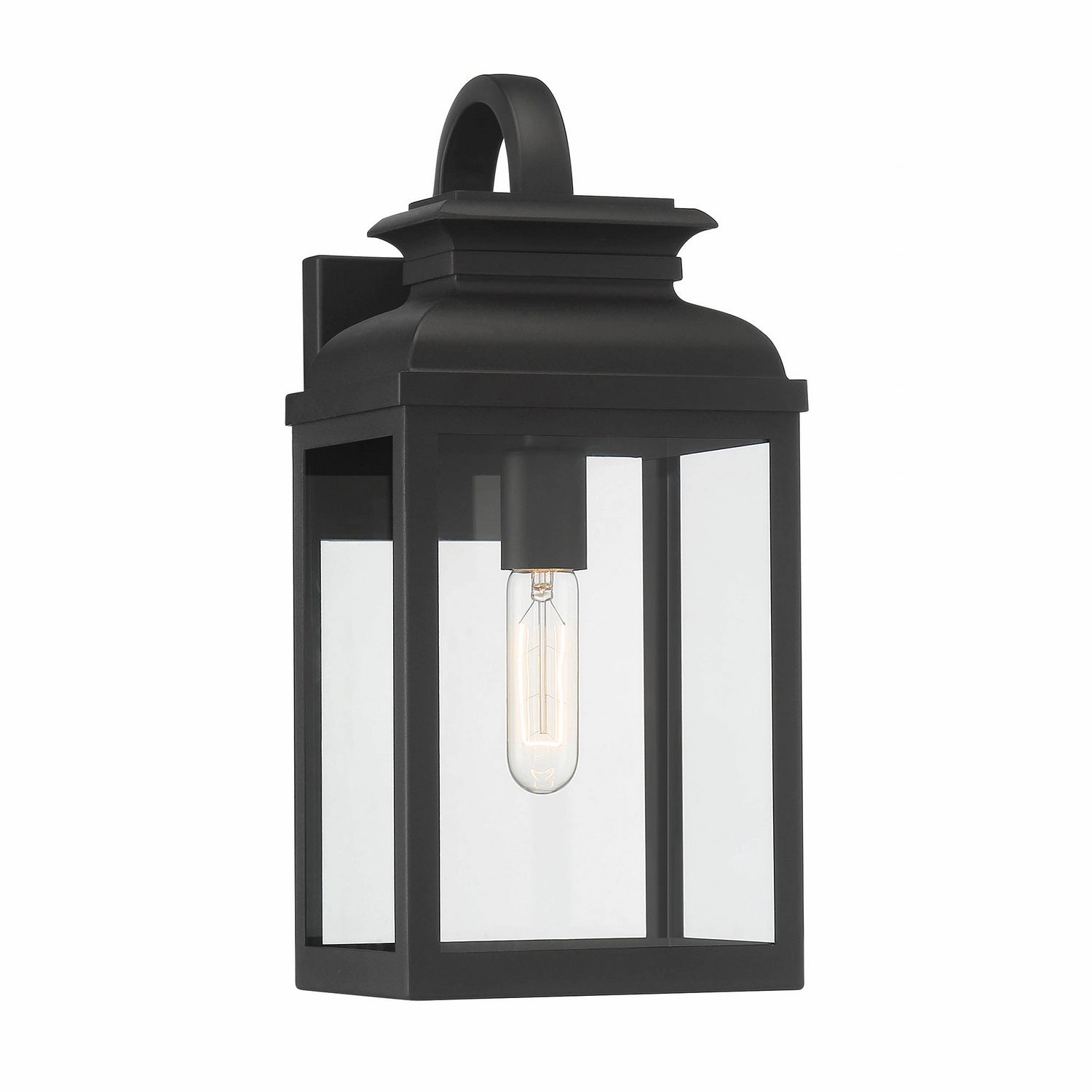 Milton One Light Wall Lantern Black