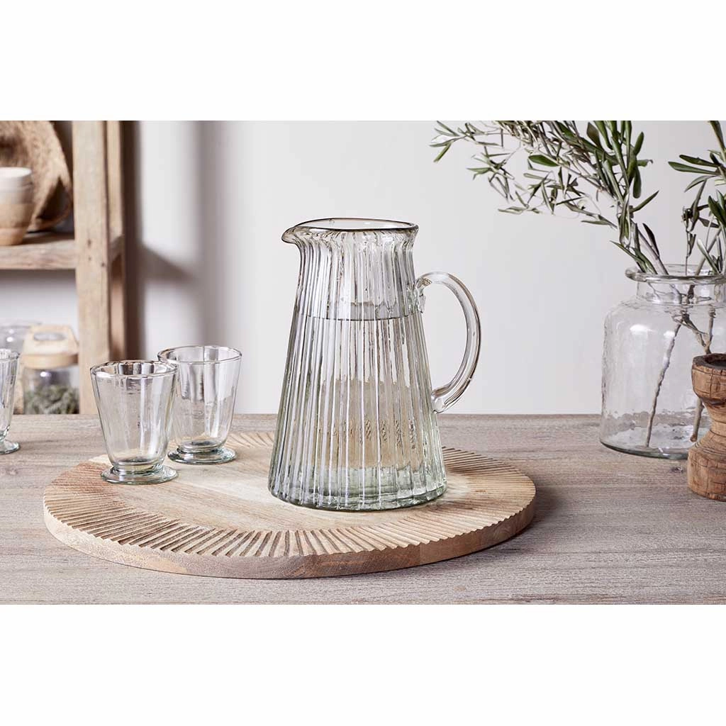 Minati Ribbed Glass Jug