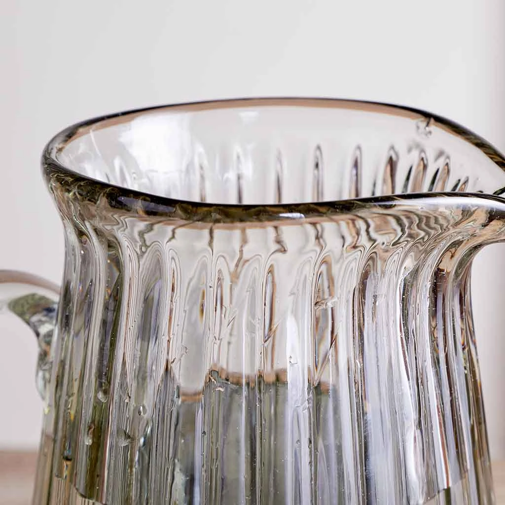 Minati Ribbed Glass Jug