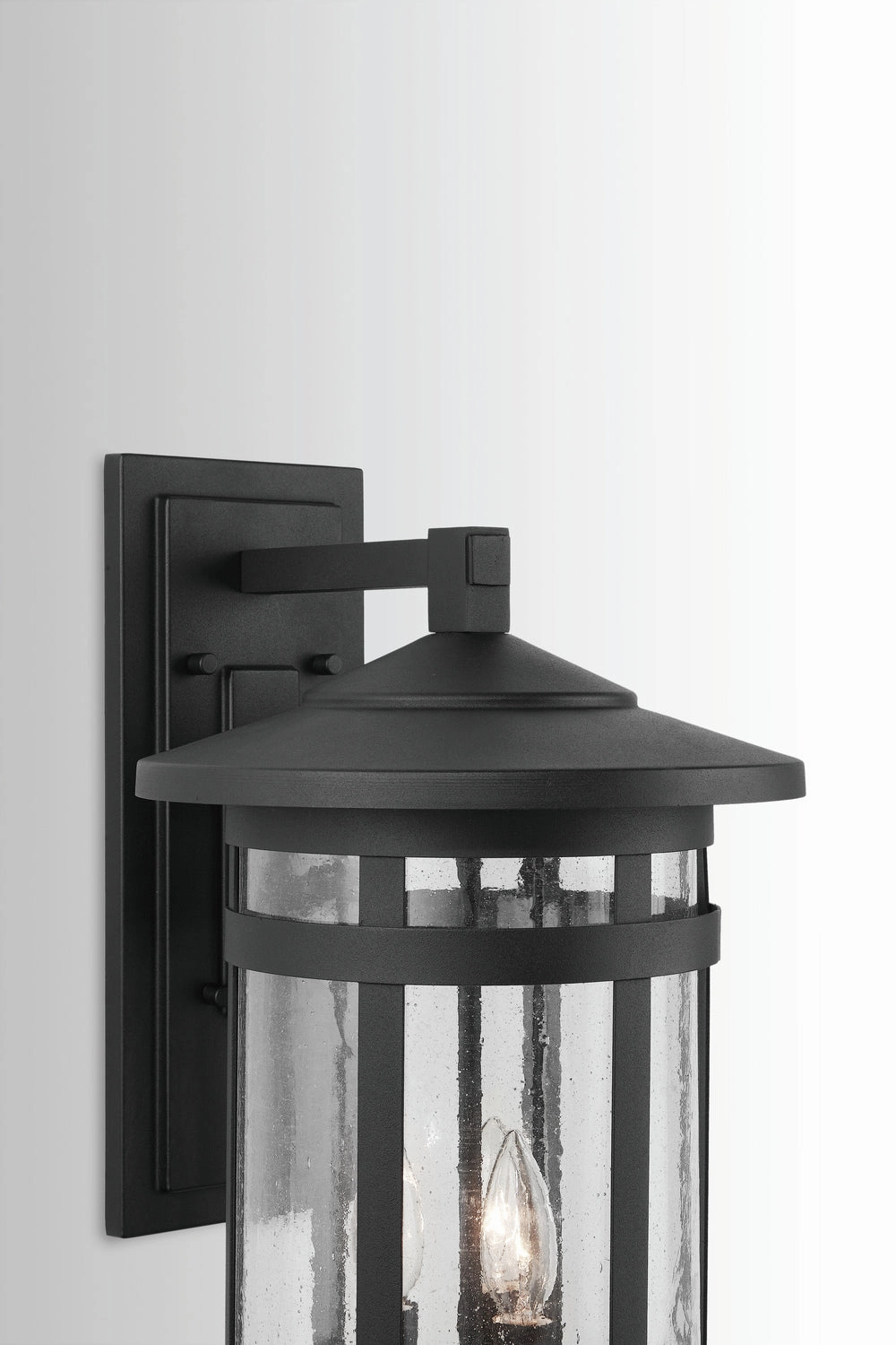 Mission Hills Three Light Outdoor Wall Lantern Black