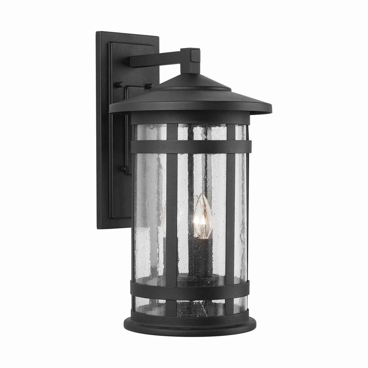 Mission Hills Three Light Outdoor Wall Lantern Black