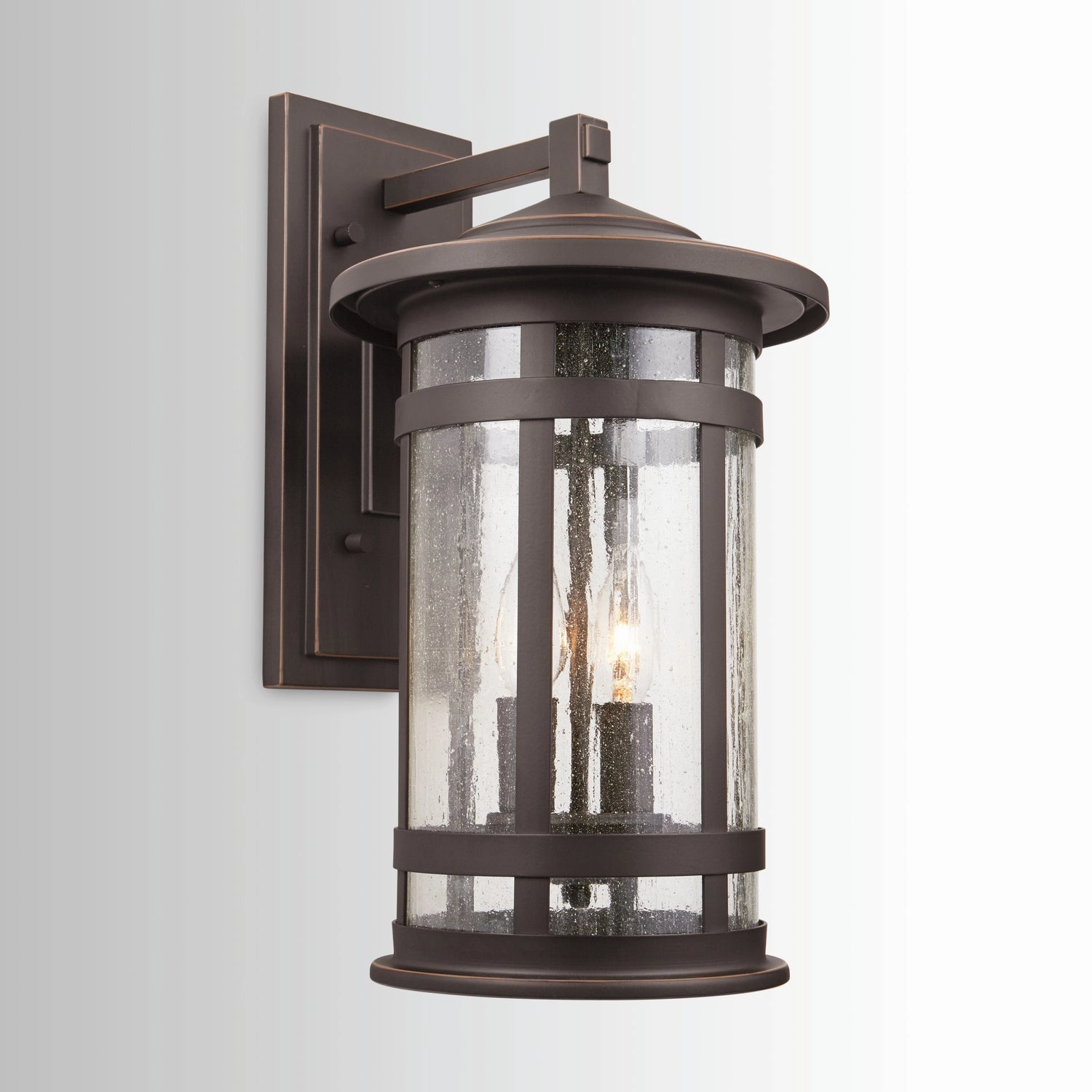 Mission Hills Two Light Outdoor Wall Lantern Oiled Bronze