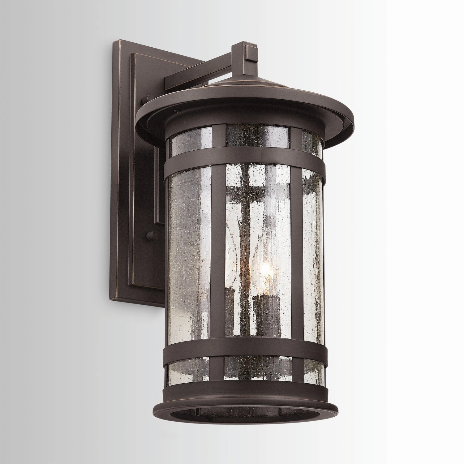 Mission Hills Two Light Outdoor Wall Lantern Oiled Bronze