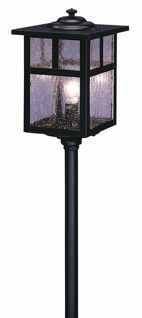 Mission One Light Landscape Satin BlackDecorative outdoor post lights