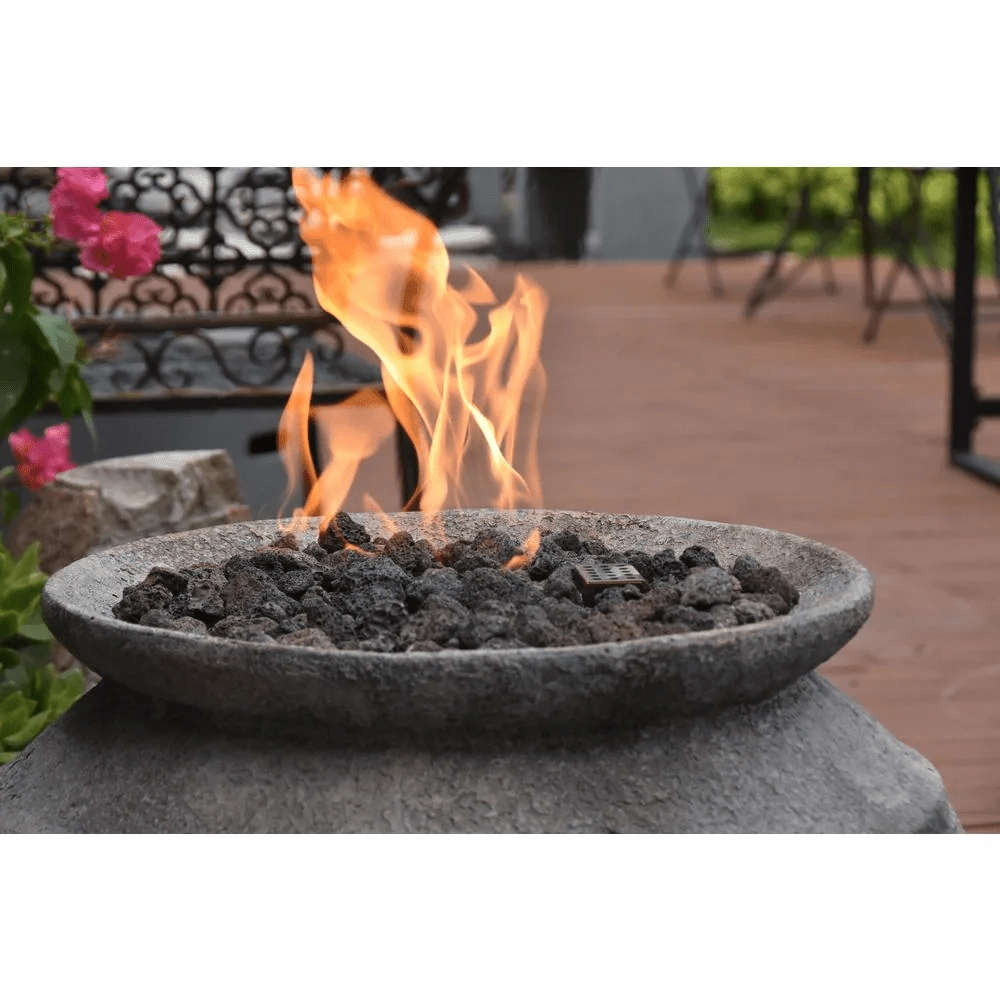 Modeno - Pompeii Oval Concrete Fire Pit Column, Hidden Propane Storage - OFG609-LP