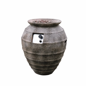 Modeno - Pompeii Oval Concrete Fire Pit Column, Hidden Propane Storage - OFG609-LPportable outdoor fire pit with lid