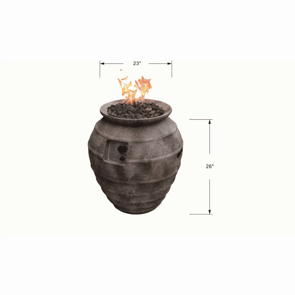 Modeno - Pompeii Oval Concrete Fire Pit Column, Hidden Propane Storage - OFG609-LP