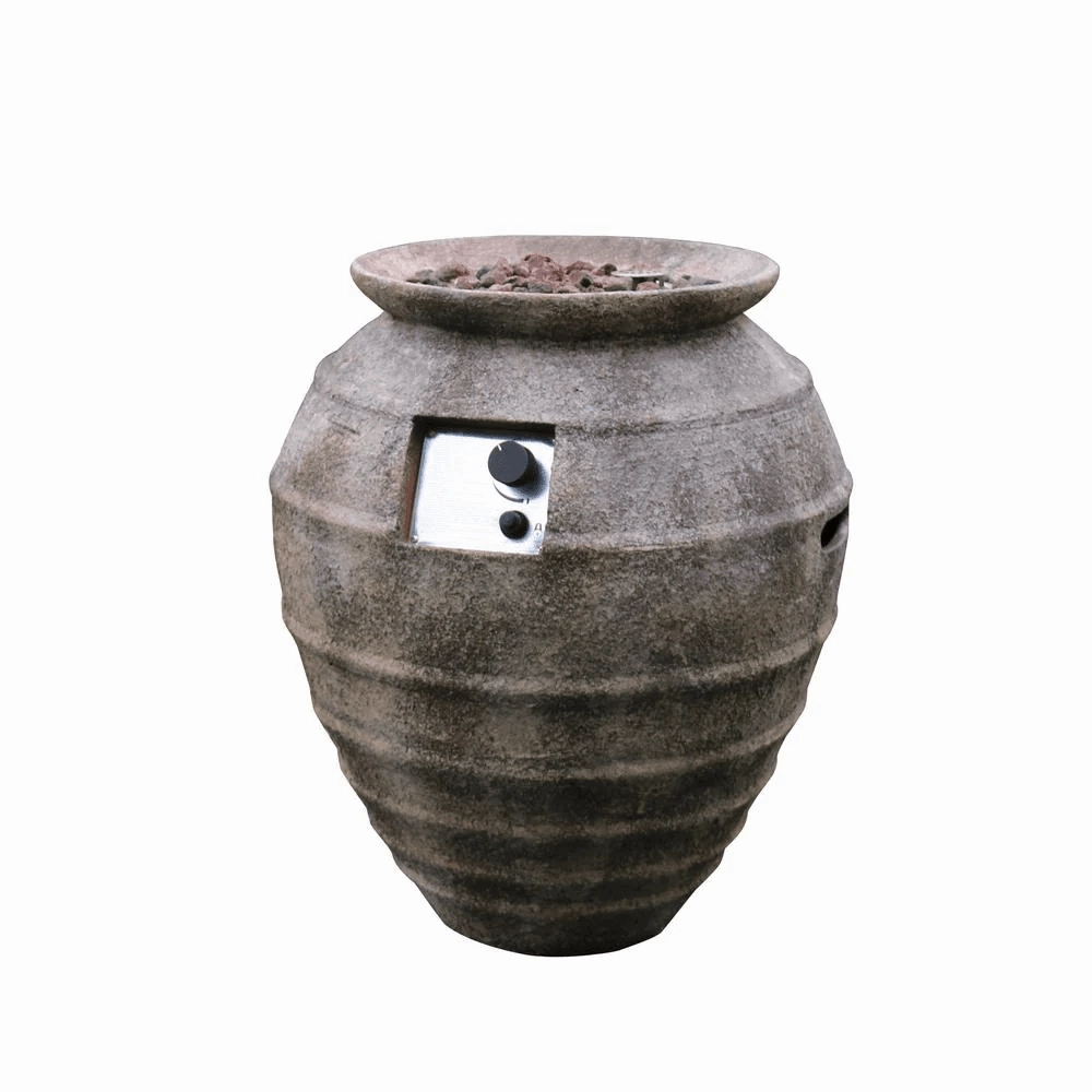 Modeno - Pompeii Oval Concrete Fire Pit Column, Hidden Propane Storage - OFG609-LPportable outdoor fire pit with lid