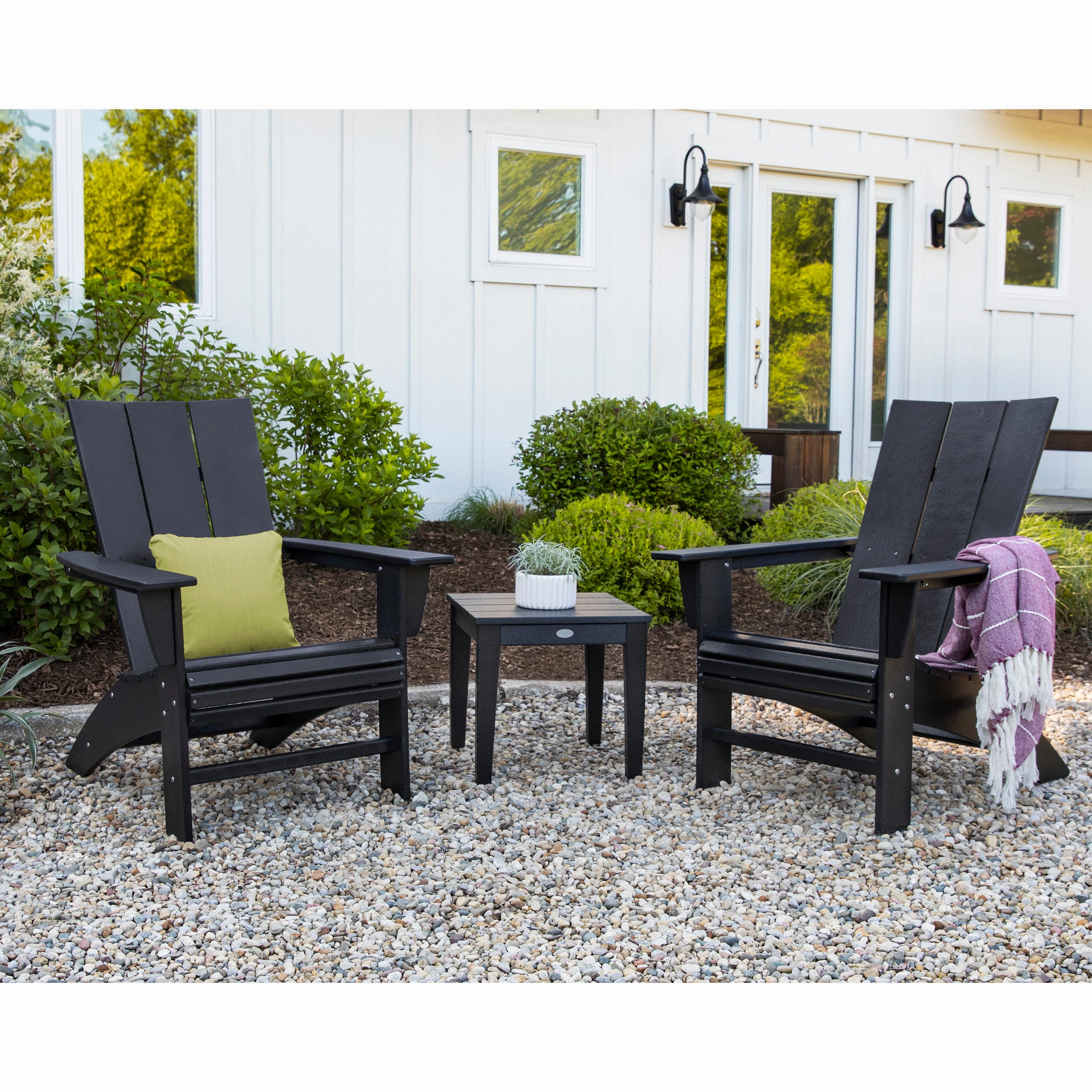 Modern 3-Piece Curveback Adirondack Set