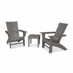 Modern 3-Piece Curveback Adirondack Setoutdoor patio dining furniture set