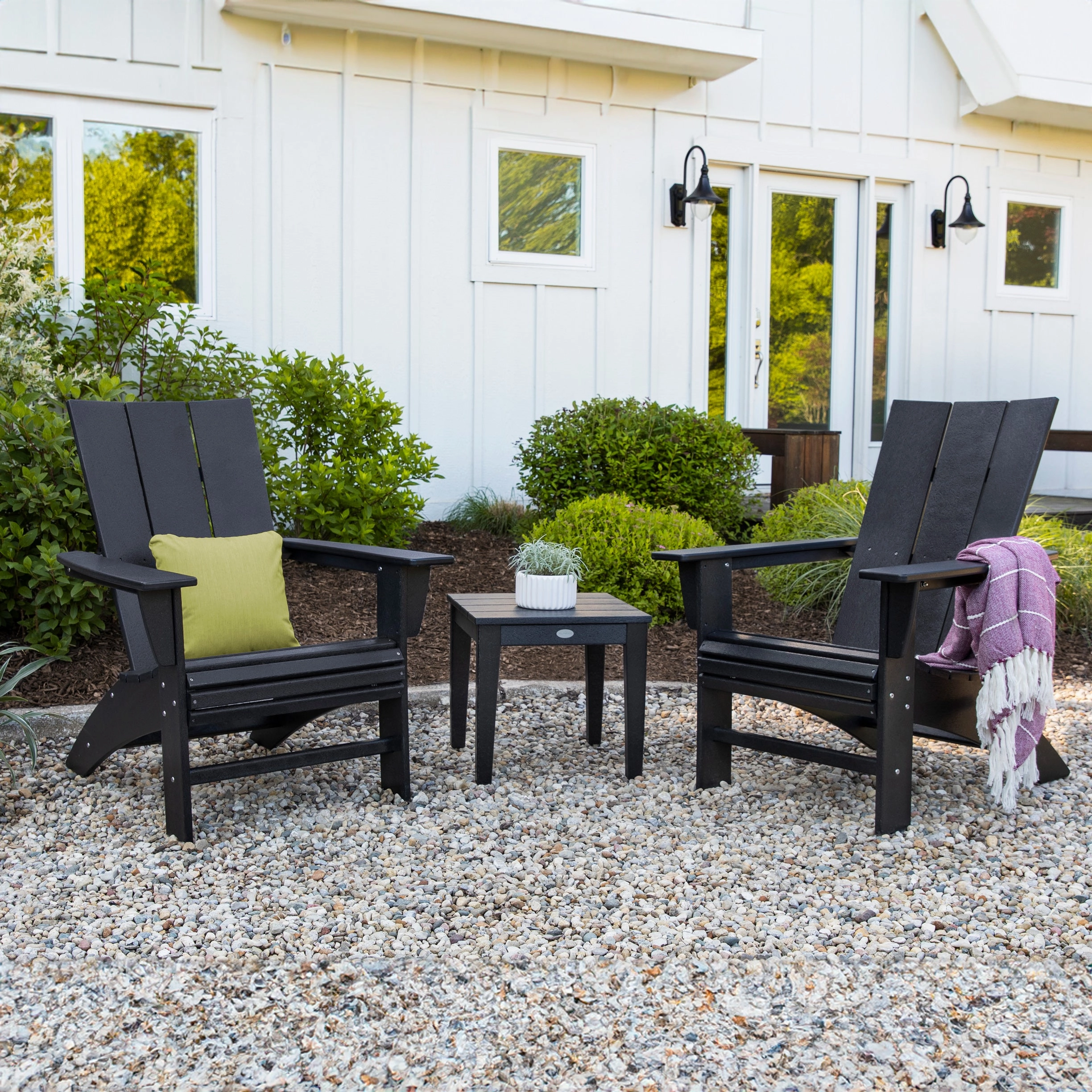 Modern 3-Piece Curveback Adirondack Set