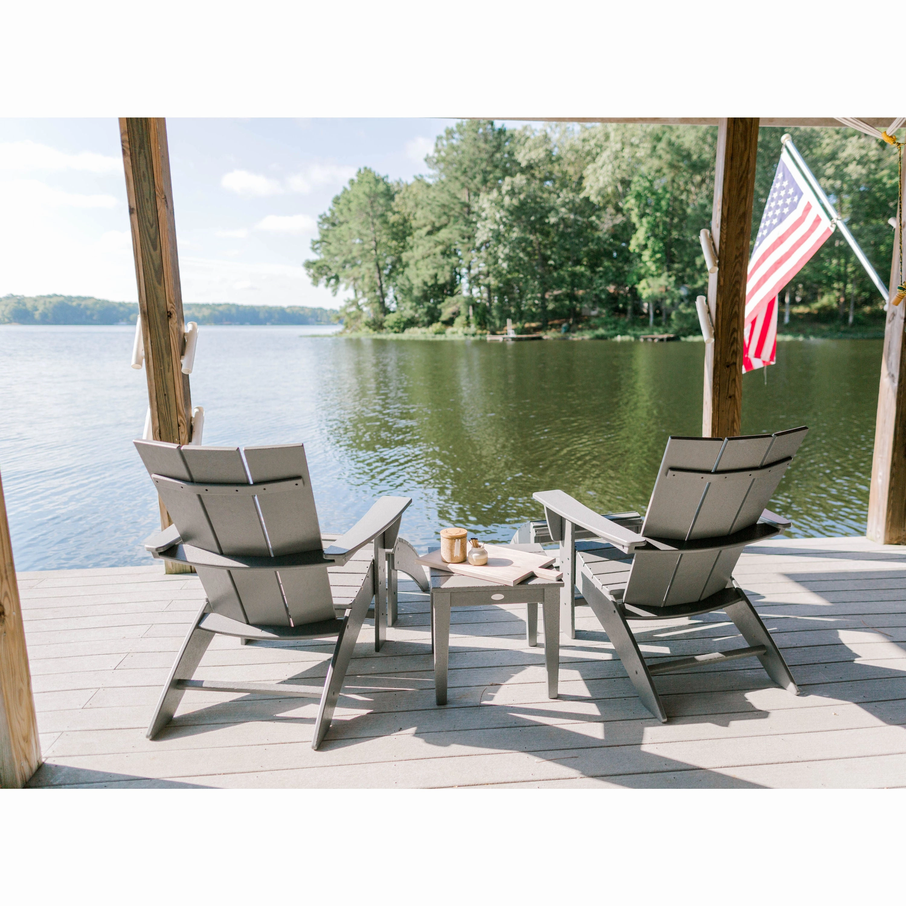Modern 3-Piece Curveback Adirondack Set