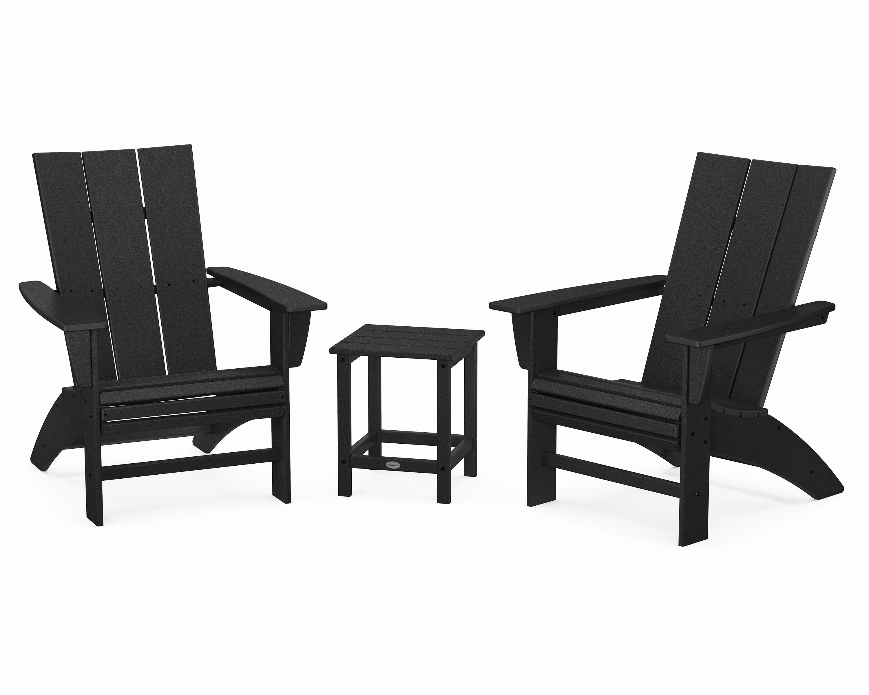 Modern 3-Piece Curveback Adirondack Set with Long Island 18" Side Table