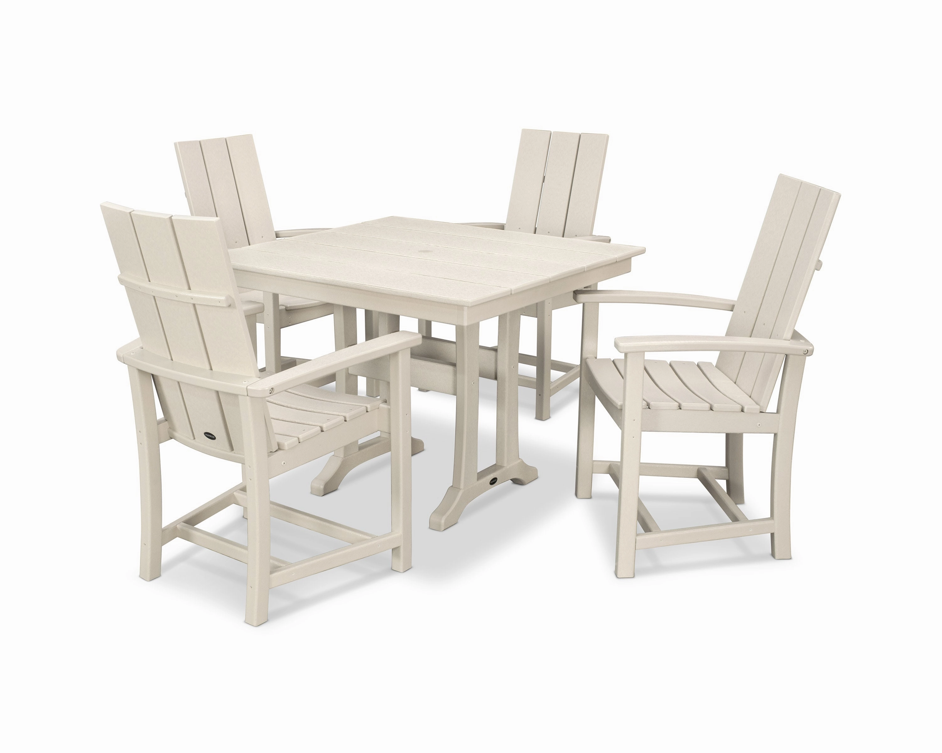 Modern Adirondack 5-Piece Farmhouse Trestle Dining Set
