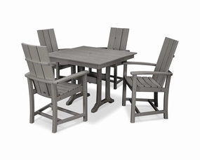 Modern Adirondack 5-Piece Farmhouse Trestle Dining Setoutdoor patio furniture set