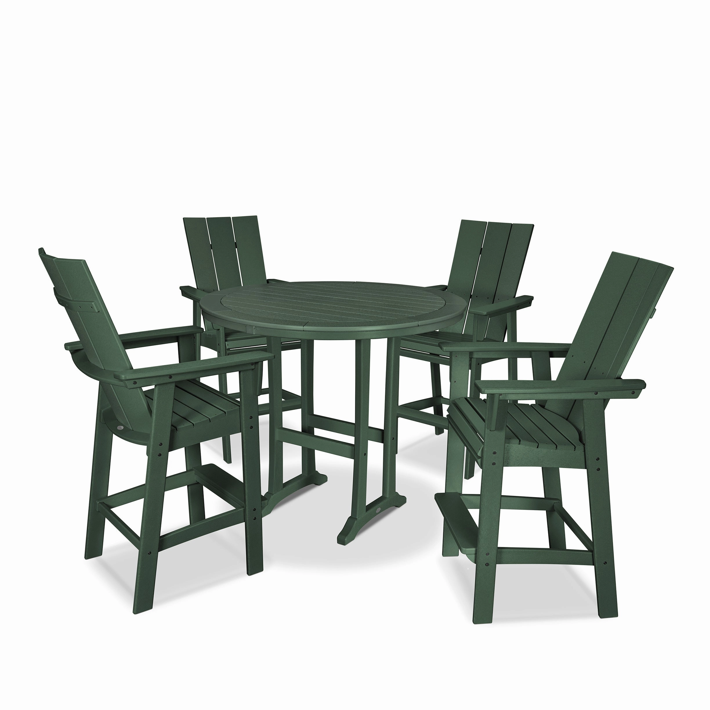 Modern Curveback Adirondack 5-Piece Nautical Trestle Bar Set
