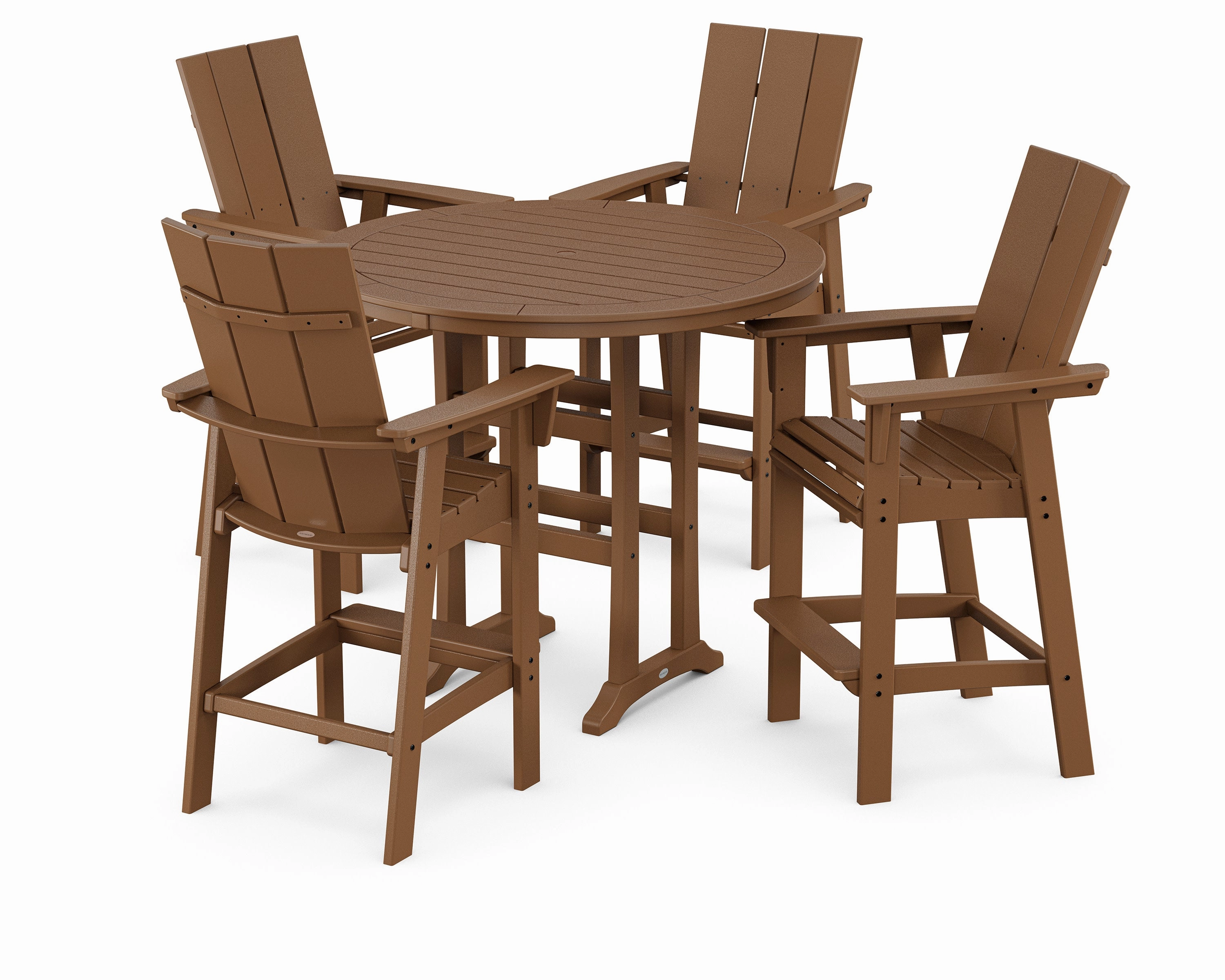 Modern Curveback Adirondack 5-Piece Nautical Trestle Bar Set