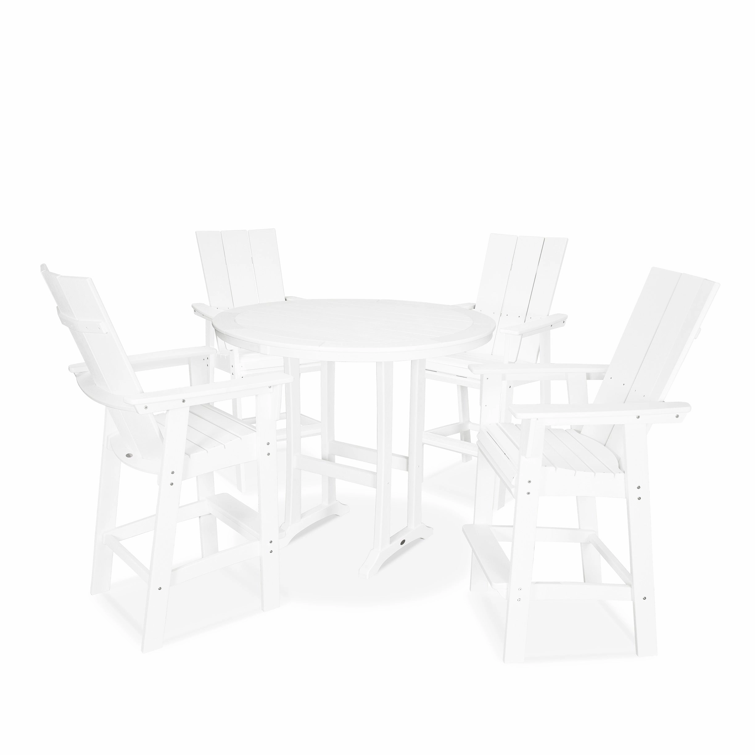 Modern Curveback Adirondack 5-Piece Nautical Trestle Bar Set