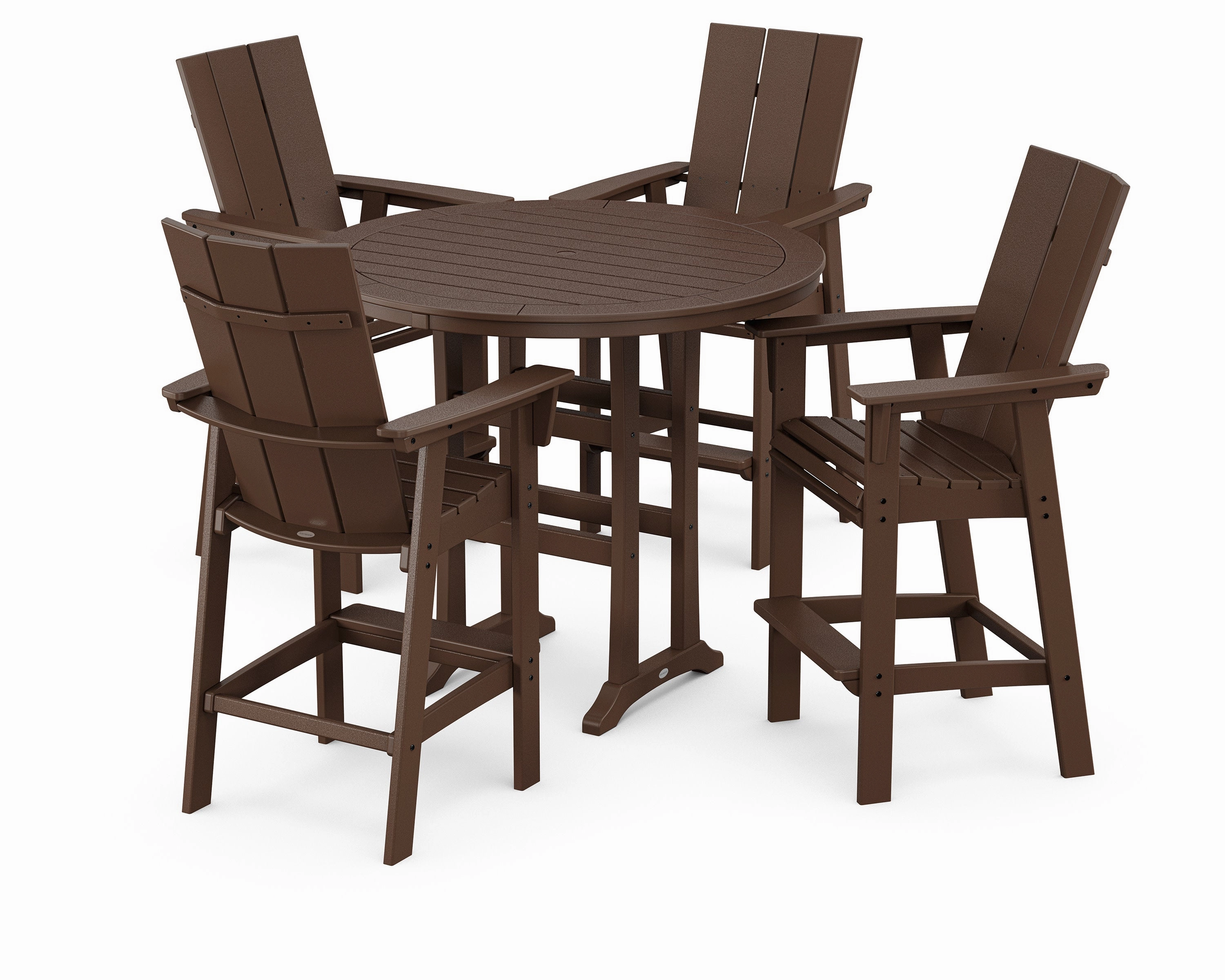 Modern Curveback Adirondack 5-Piece Nautical Trestle Bar Set