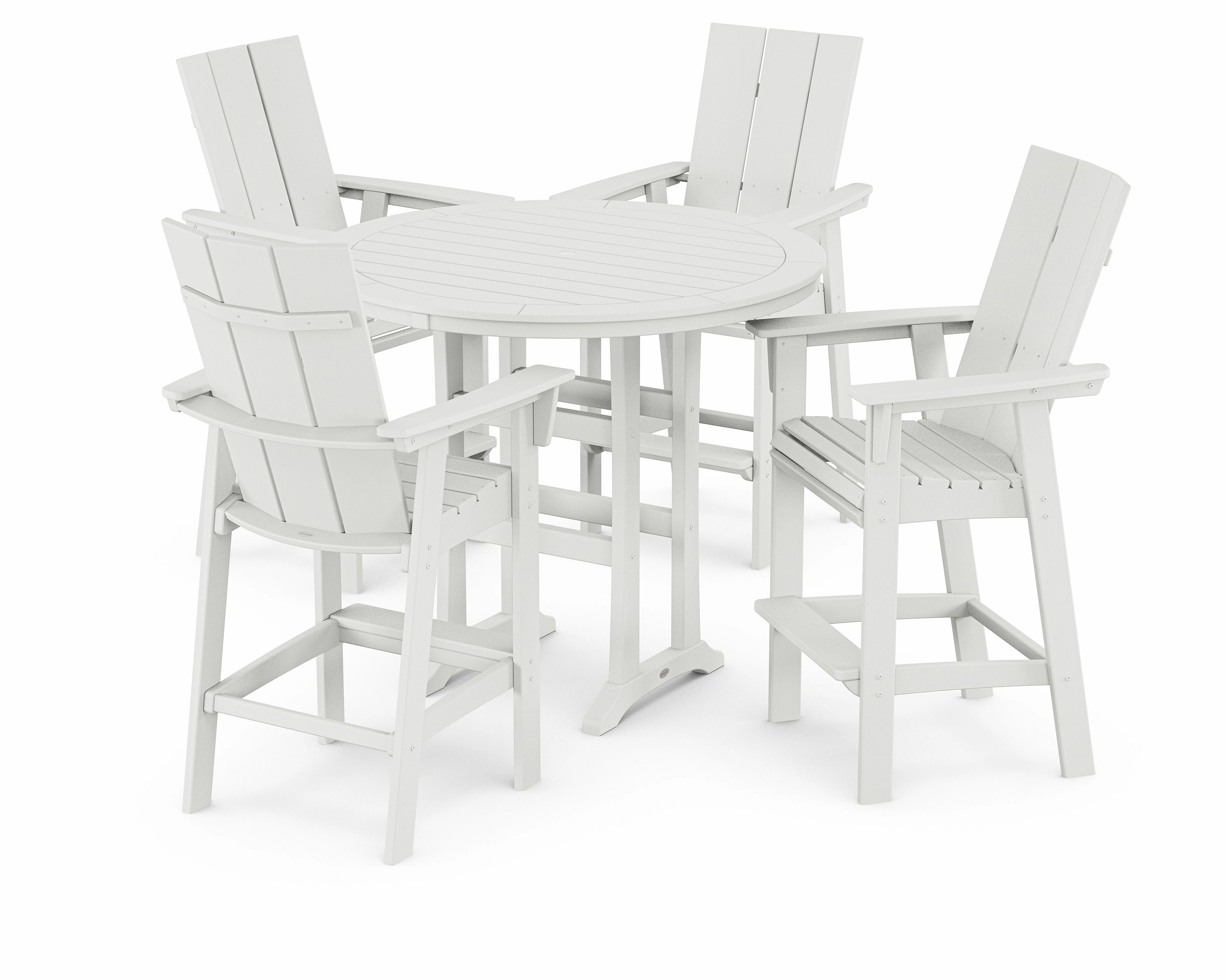 Modern Curveback Adirondack 5-Piece Nautical Trestle Bar Set