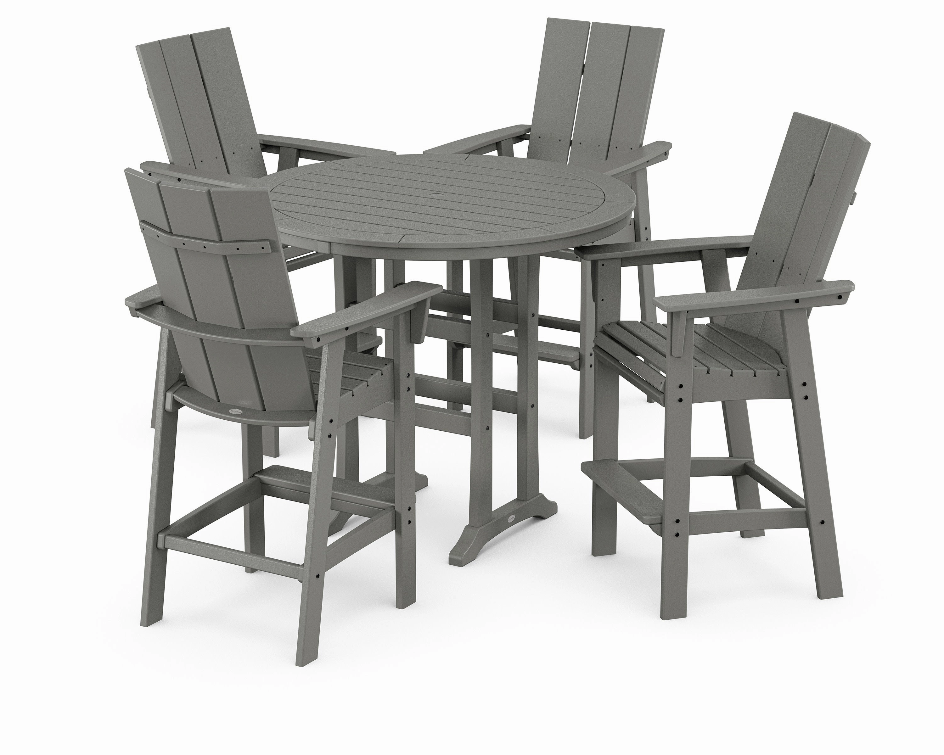 Modern Curveback Adirondack 5-Piece Nautical Trestle Bar Setoutdoor patio furniture set