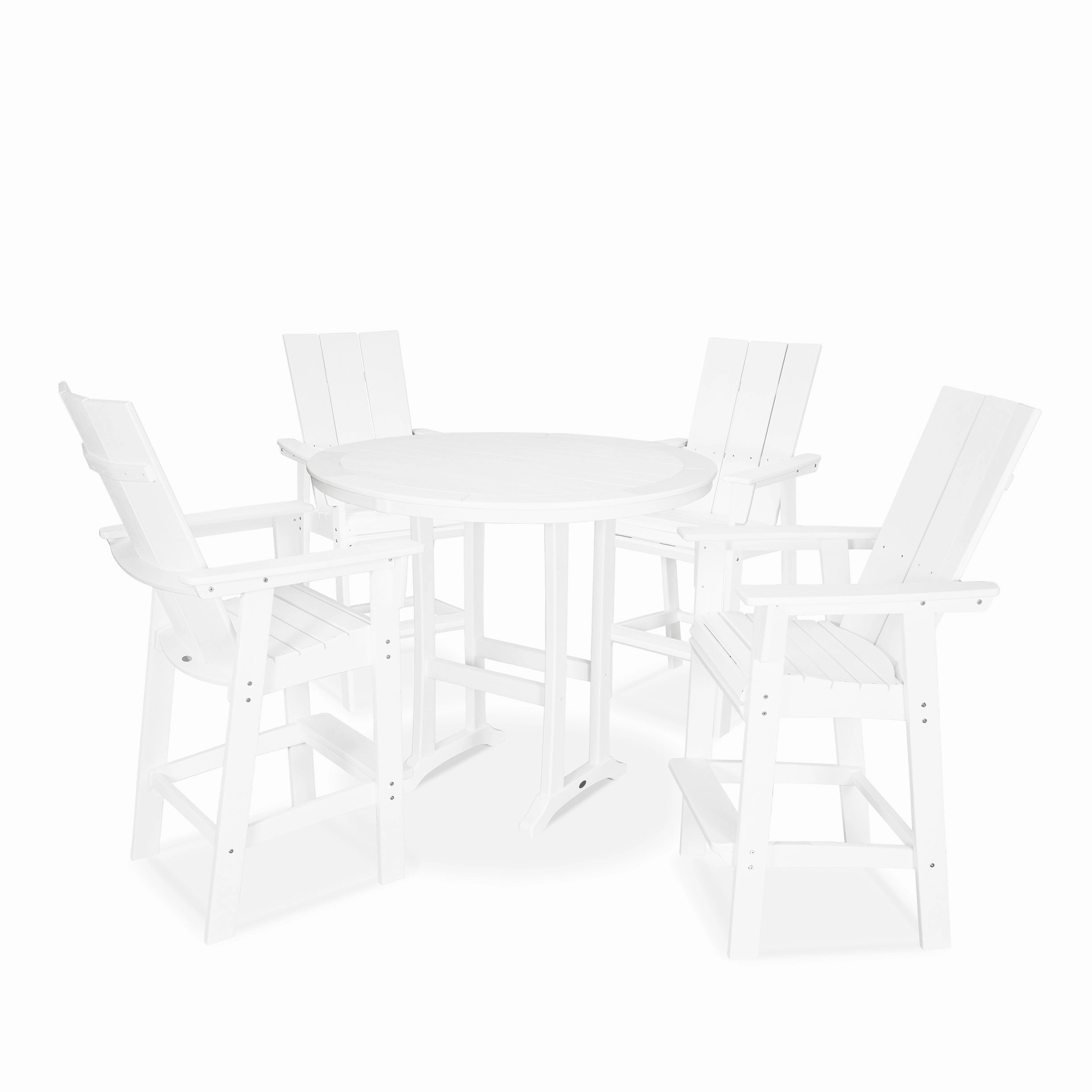 Modern Curveback Adirondack 5-Piece Nautical Trestle Bar Set