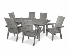 Modern Curveback Adirondack 7-Piece Rustic Farmhouse Dining Setoutdoor patio furniture set
