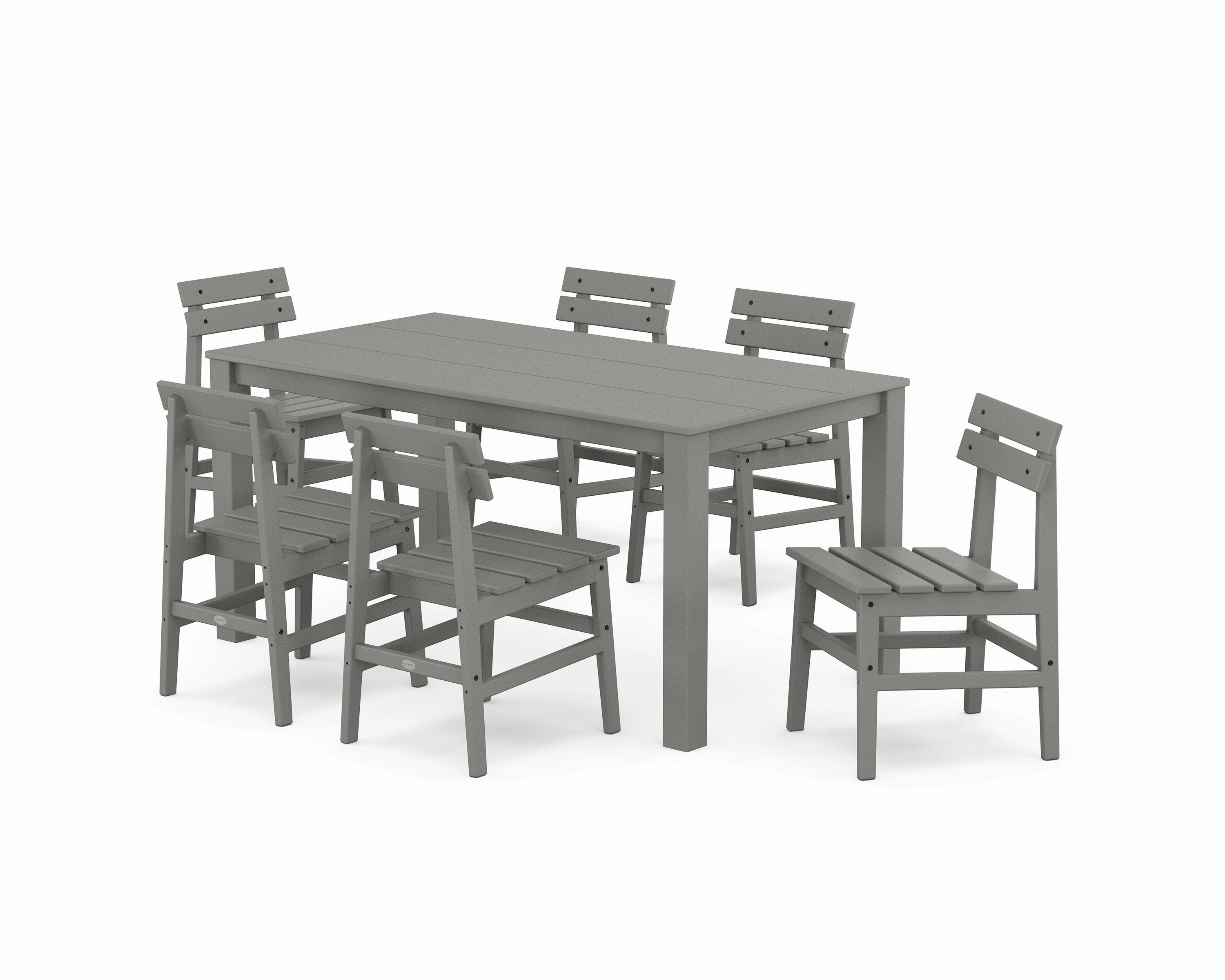 Modern Studio Plaza Chair 7-Piece Parsons Table Dining Setoutdoor patio furniture set