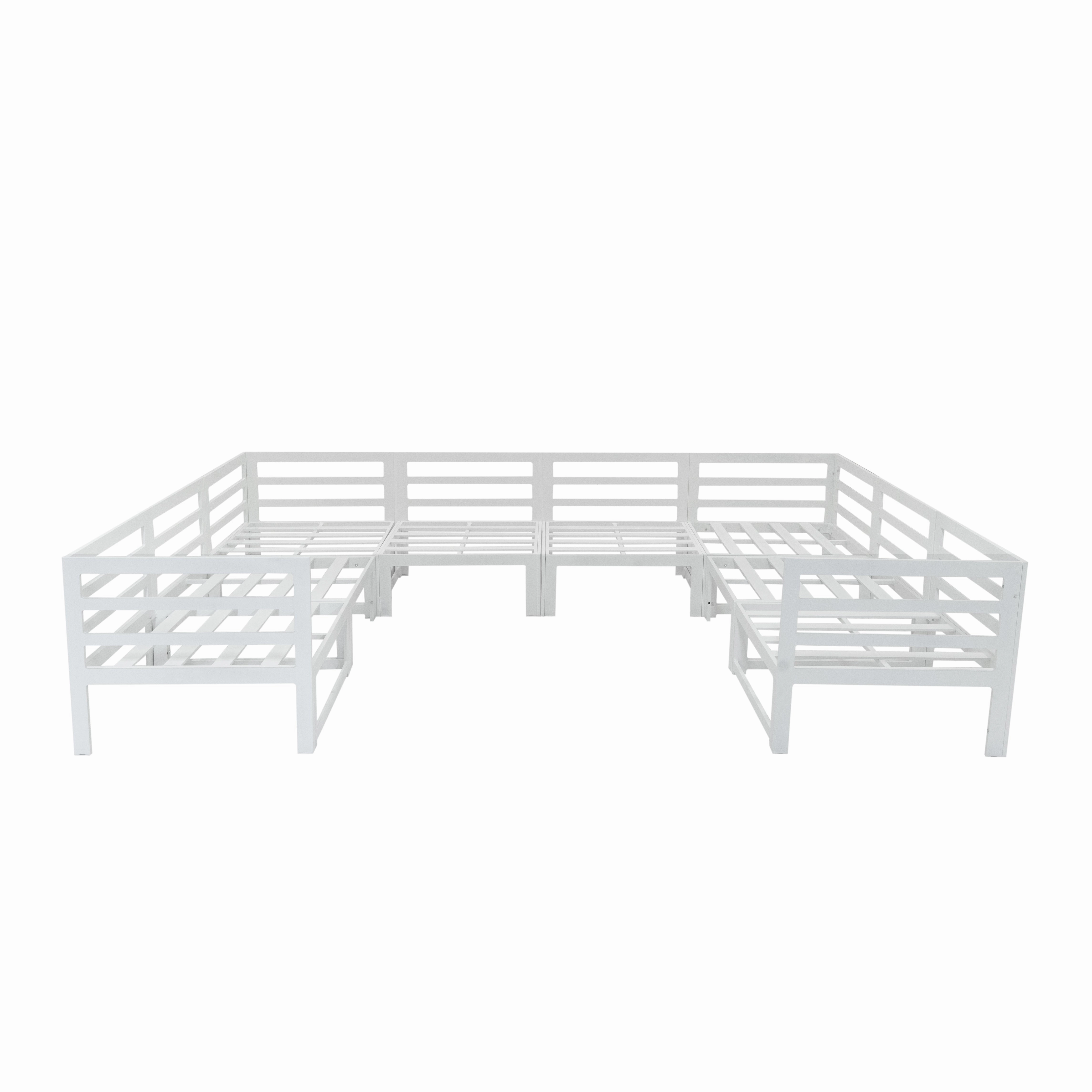 Modular Garden Furniture Set With Fire Pit - White