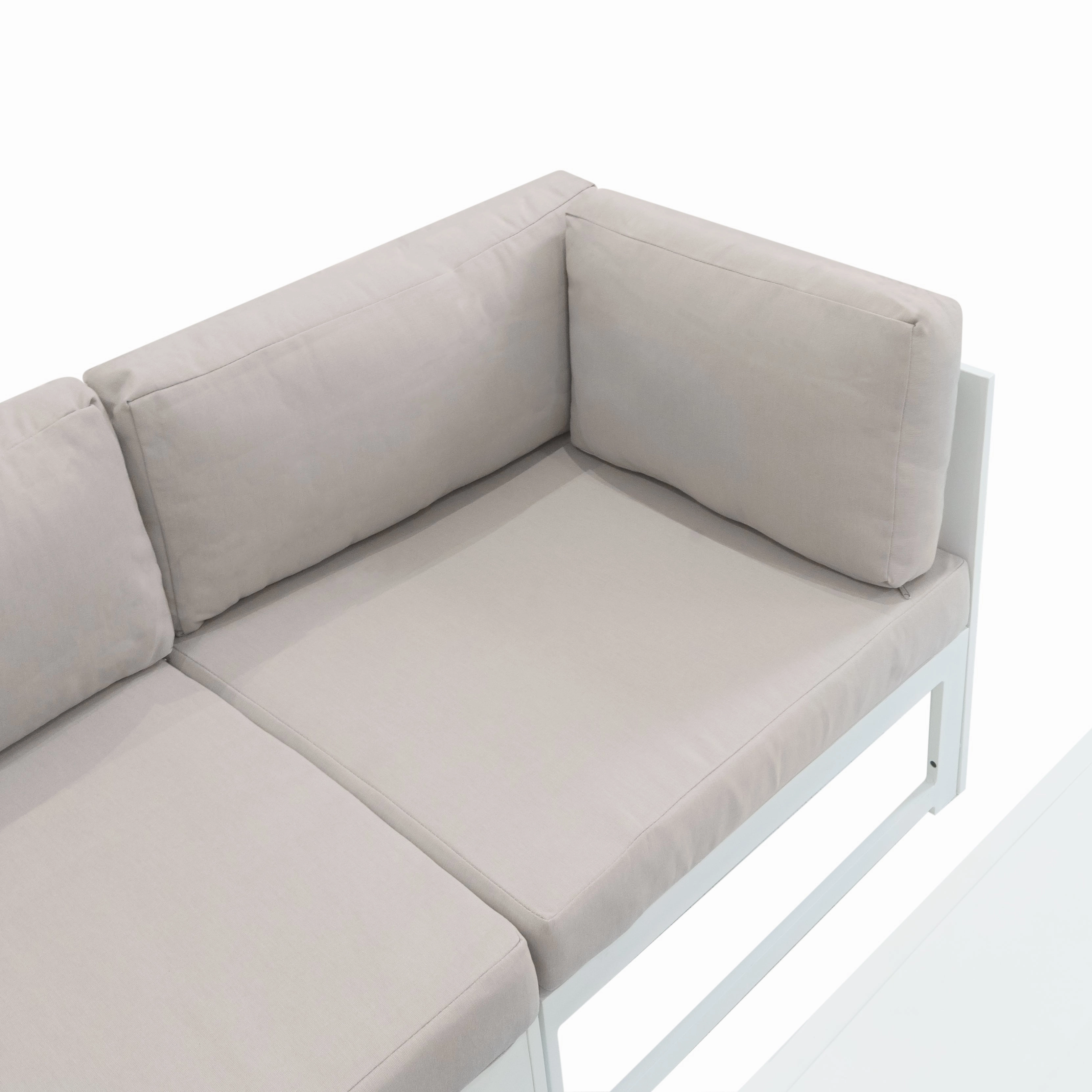 Modular Garden Furniture Set With Fire Pit - White