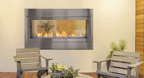 Monessen 48" Artisan Vent Free See-Through Linear Fireplace AVFLST48NIstone-look outdoor patio fireplace
