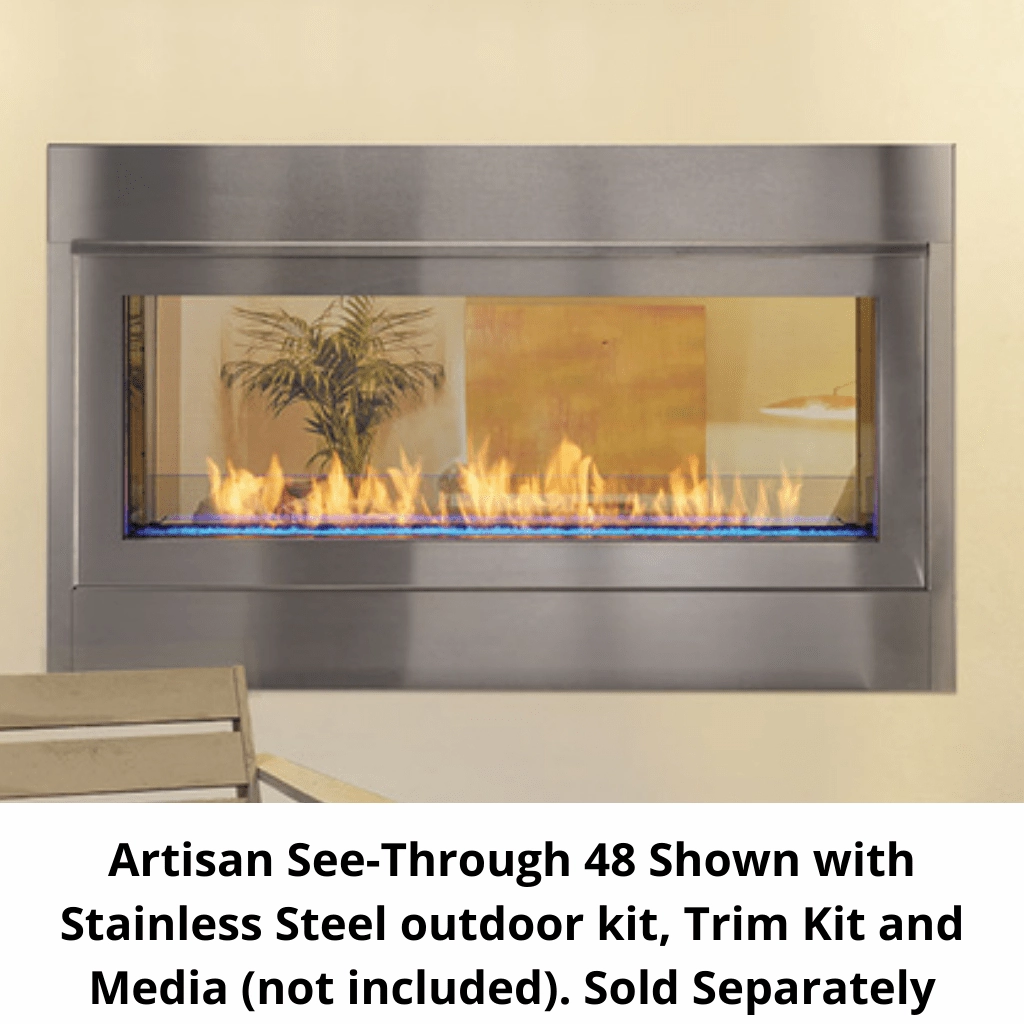 Monessen 48" Artisan Vent Free See-Through Linear Fireplace AVFLST48NI