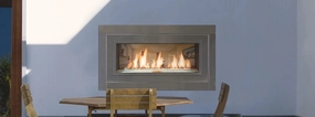 Monessen Artisan See-Through 42" Vent Free Gas Fireplace AVFLST42stone-look outdoor patio fireplace