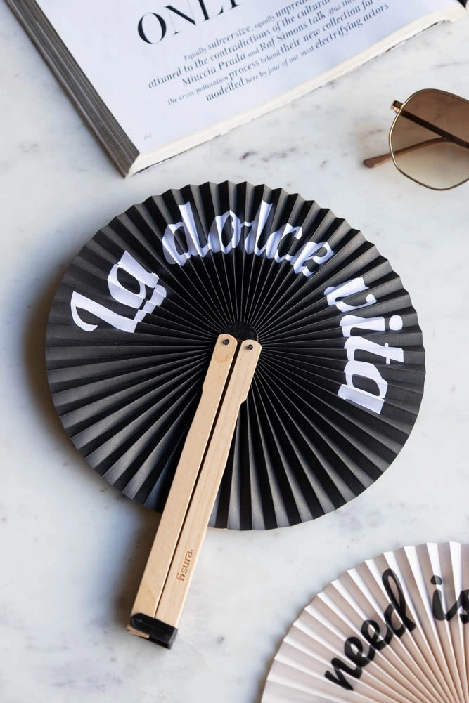 Monochrome La Dolce Vita Hand Held Fan